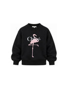 Felpa per bambina Chloé Kids nera con stampa fenicottero sul davanti C21286 09B CHLOE' KIDS 