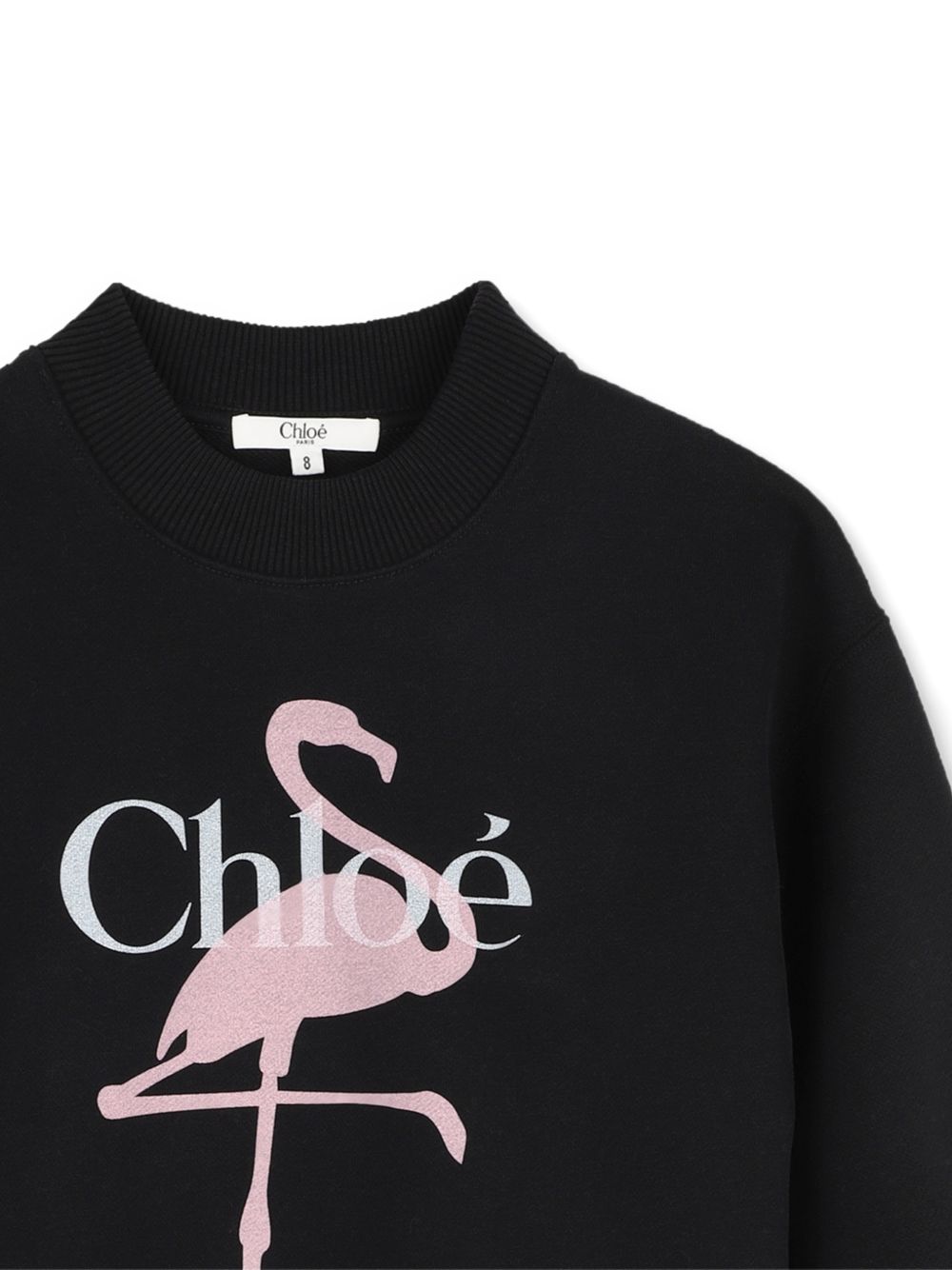 Felpa per bambina Chloé Kids nera con stampa fenicottero sul davanti C21286 09B CHLOE' KIDS 