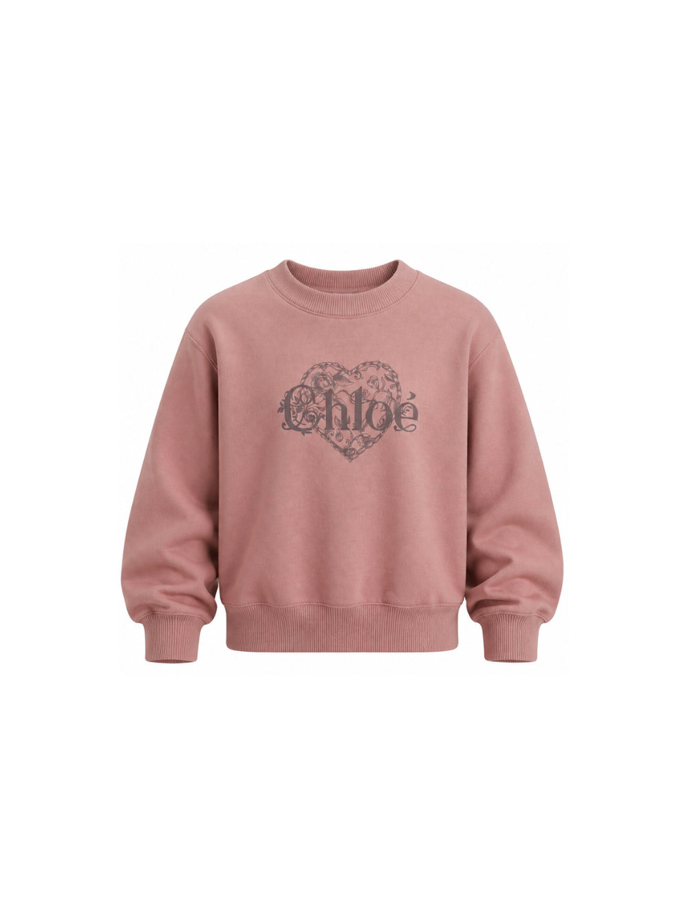 Felpa per bambina Chloé Kids rosa con logo sul davanti C21286 48W CHLOE' KIDS 