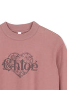 Felpa per bambina Chloé Kids rosa con logo sul davanti C21286 48W CHLOE' KIDS 