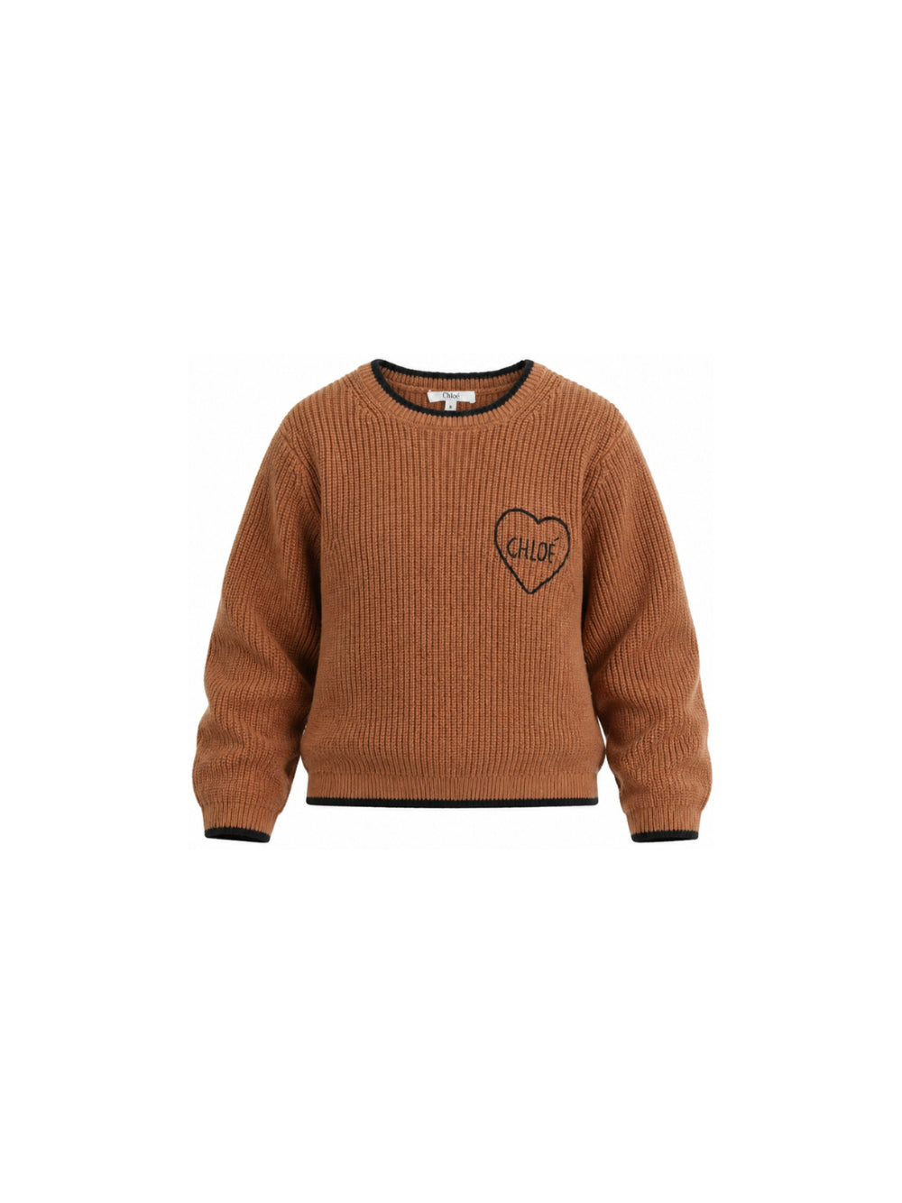 Maglione per bambina Chloé Kids marrone con lavorazione a coste C21290 31F CHLOE' KIDS 
