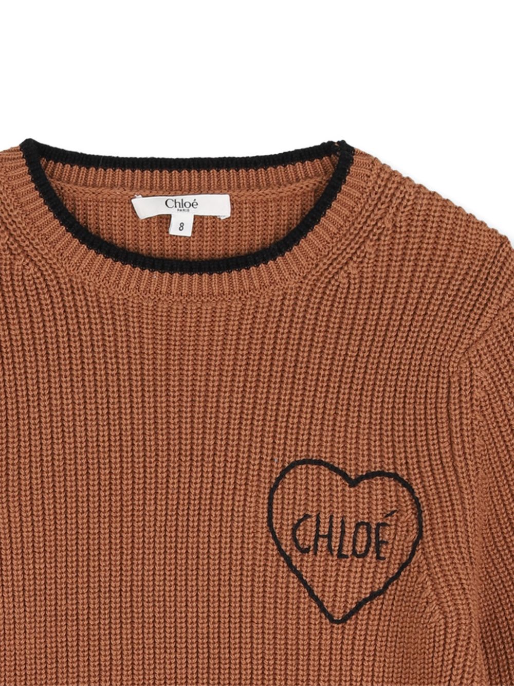 Maglione per bambina Chloé Kids marrone con lavorazione a coste C21290 31F CHLOE' KIDS 