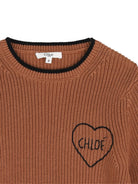 Maglione per bambina Chloé Kids marrone con lavorazione a coste C21290 31F CHLOE' KIDS 