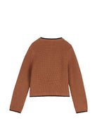 Maglione per bambina Chloé Kids marrone con lavorazione a coste C21290 31F CHLOE' KIDS 