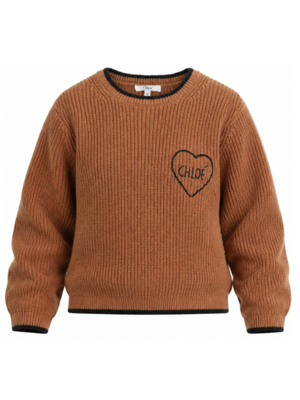 Maglione per bambina Chloé Kids marrone con lavorazione a coste C21290 31F CHLOE' KIDS 