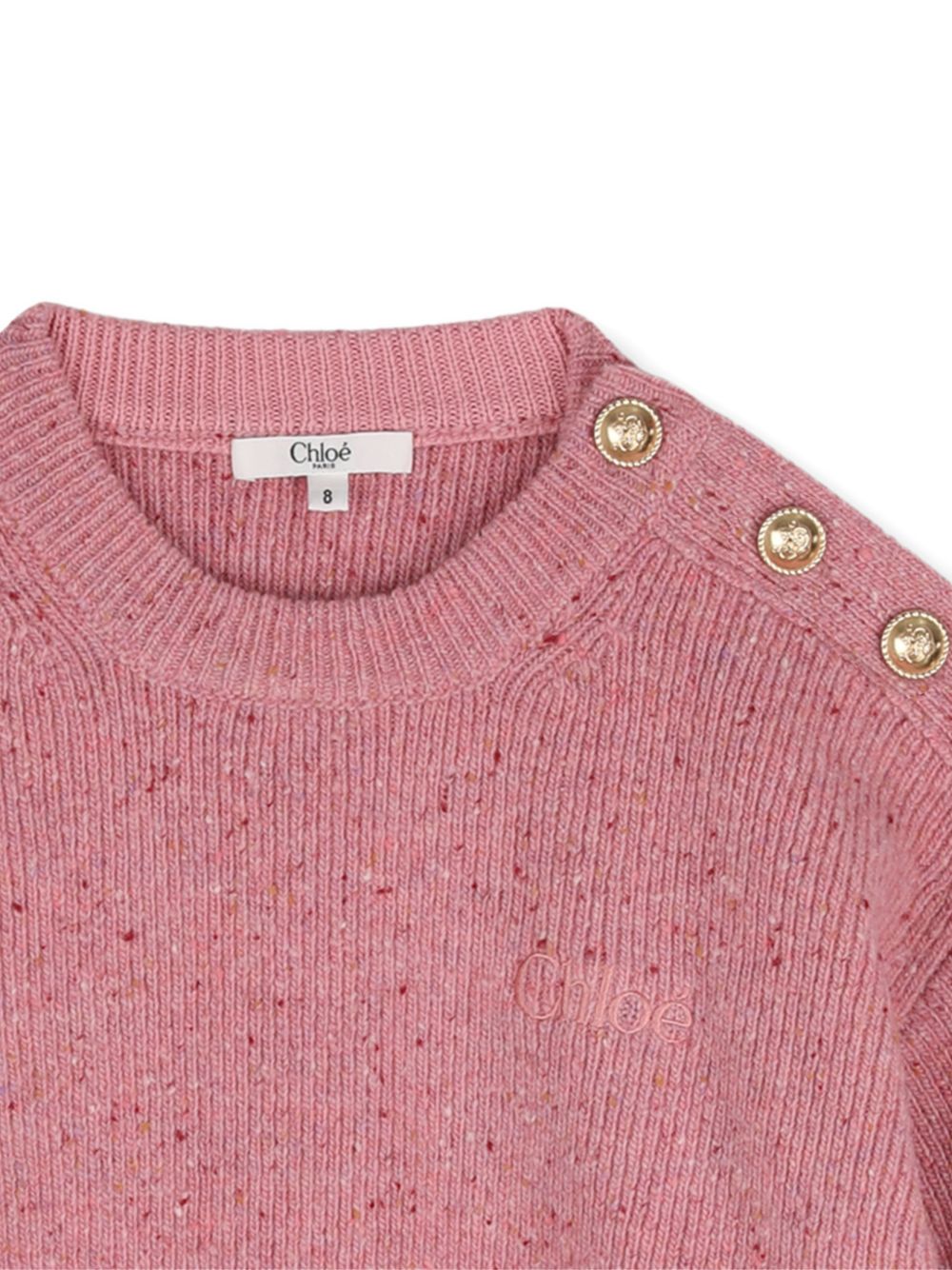 Maglione per bambina Chloé Kids rosa con effetto mélange C21291 92B CHLOE' KIDS 