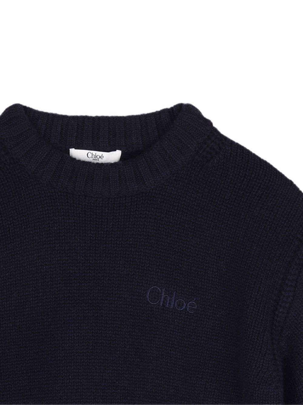 Maglione per bambina Chloé Kids blu con logo ricamato sul davanti C21292 859 CHLOE' KIDS 