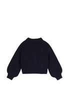 Maglione per bambina Chloé Kids blu con logo ricamato sul davanti C21292 859 CHLOE' KIDS 