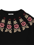 Maglione per bambina Chloé Kids nero con ricamo a fiori C21293 09B CHLOE' KIDS 