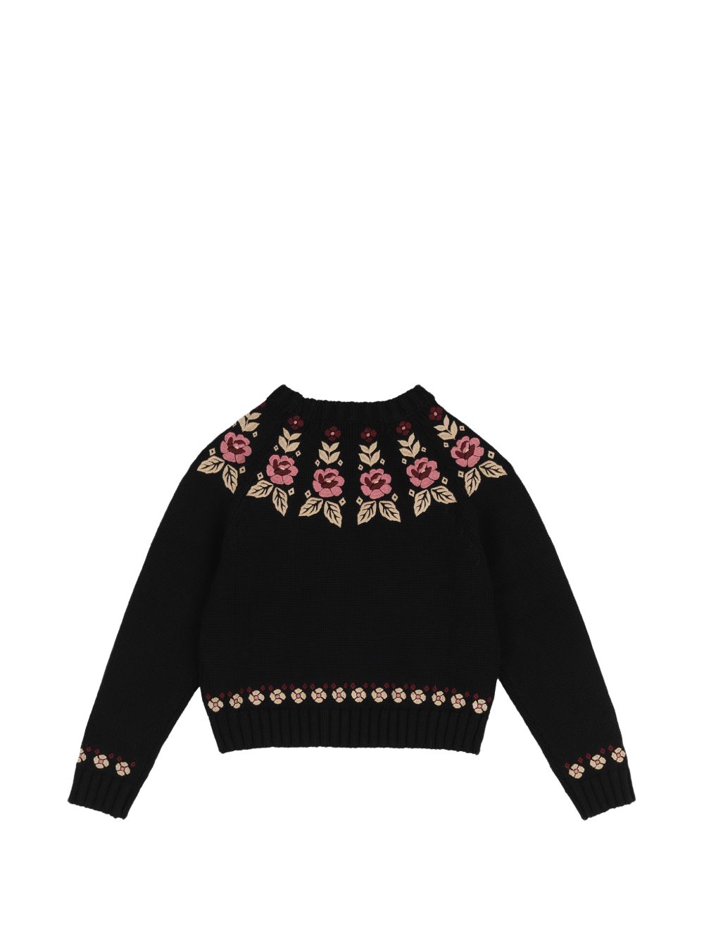 Maglione per bambina Chloé Kids nero con ricamo a fiori C21293 09B CHLOE' KIDS 