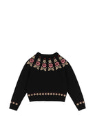 Maglione per bambina Chloé Kids nero con ricamo a fiori C21293 09B CHLOE' KIDS 