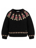 Maglione per bambina Chloé Kids nero con ricamo a fiori C21293 09B CHLOE' KIDS 