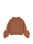 Maglione per bambina Chloé Kids marrone con intarsio fenicotteri C21294 31F CHLOE' KIDS 
