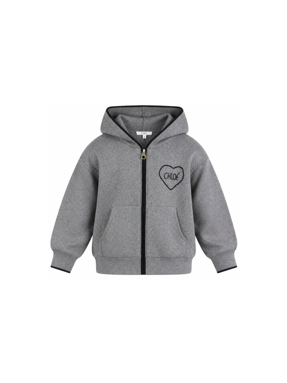 Felpa per bambina Chloé Kids grigia con logo a cuore C21298 A46 CHLOE' KIDS 