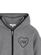 Felpa per bambina Chloé Kids grigia con logo a cuore C21298 A46 CHLOE' KIDS 