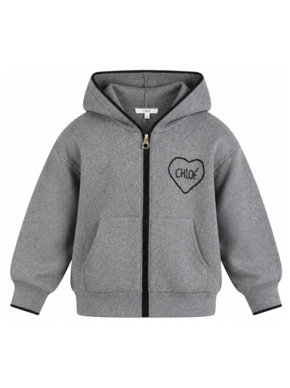 Felpa per bambina Chloé Kids grigia con logo a cuore C21298 A46 CHLOE' KIDS 