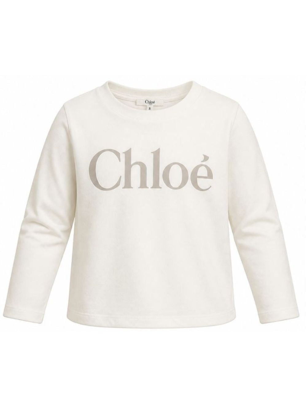 T-shirt per bambina Chloè Kids bianca con stampa logo sul davanti C21299 117 CHLOE' KIDS 