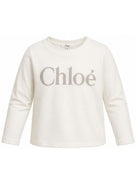 T-shirt per bambina Chloè Kids bianca con stampa logo sul davanti C21299 117 CHLOE' KIDS 