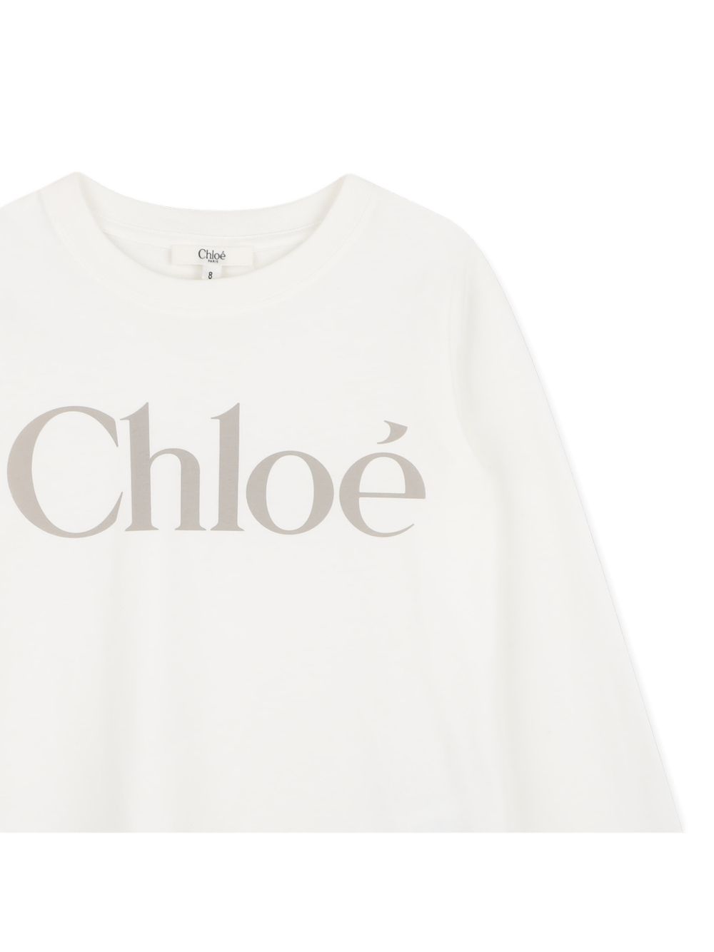 T-shirt per bambina Chloè Kids bianca con stampa logo sul davanti C21299 117 CHLOE' KIDS 