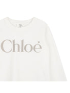T-shirt per bambina Chloè Kids bianca con stampa logo sul davanti C21299 117 CHLOE' KIDS 