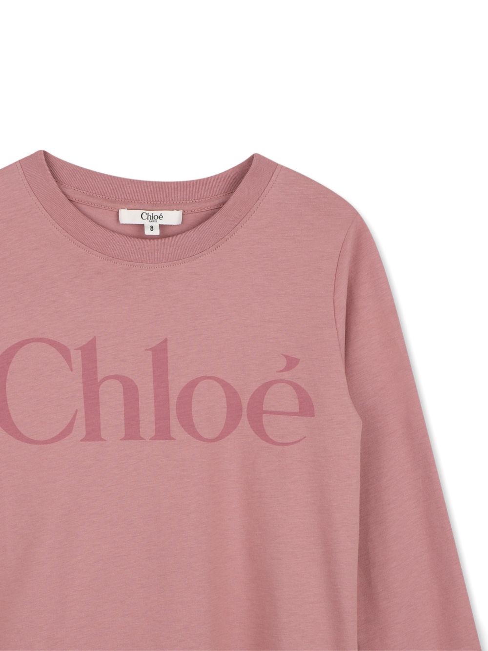 T-shirt per bambina Chloé Kids rosa con logo sul davanti C21299 48W CHLOE' KIDS 