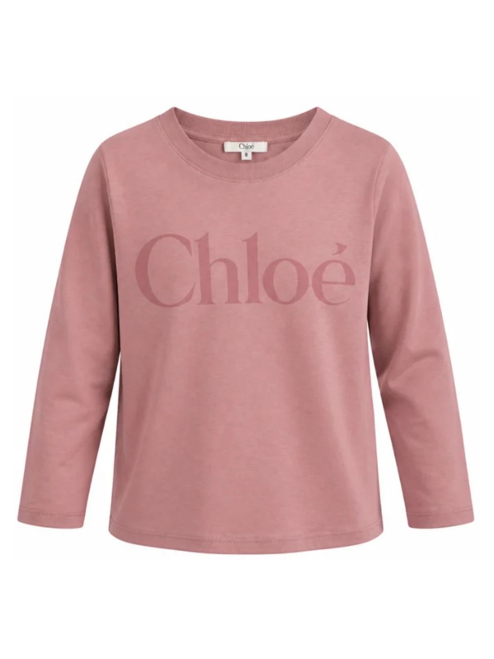 T-shirt per bambina Chloé Kids rosa con logo sul davanti C21299 48W CHLOE' KIDS 