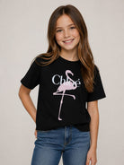 T-shirt per bambina Chloè Kids nera con stampa grafica C21300 09B CHLOE' KIDS 