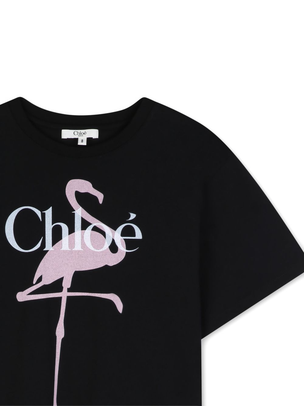T-shirt per bambina Chloè Kids nera con stampa grafica C21300 09B CHLOE' KIDS 