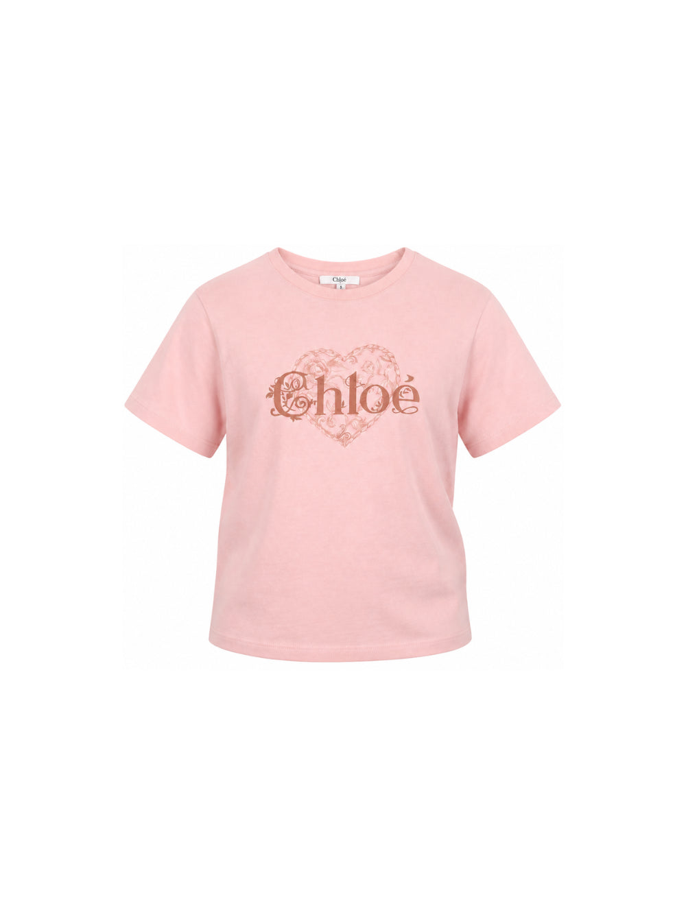 T-shirt per bambina Chloé Kids rosa con stampa con cuore C21300 461 CHLOE' KIDS 