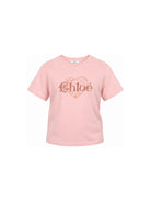 T-shirt per bambina Chloé Kids rosa con stampa con cuore C21300 461 CHLOE' KIDS 