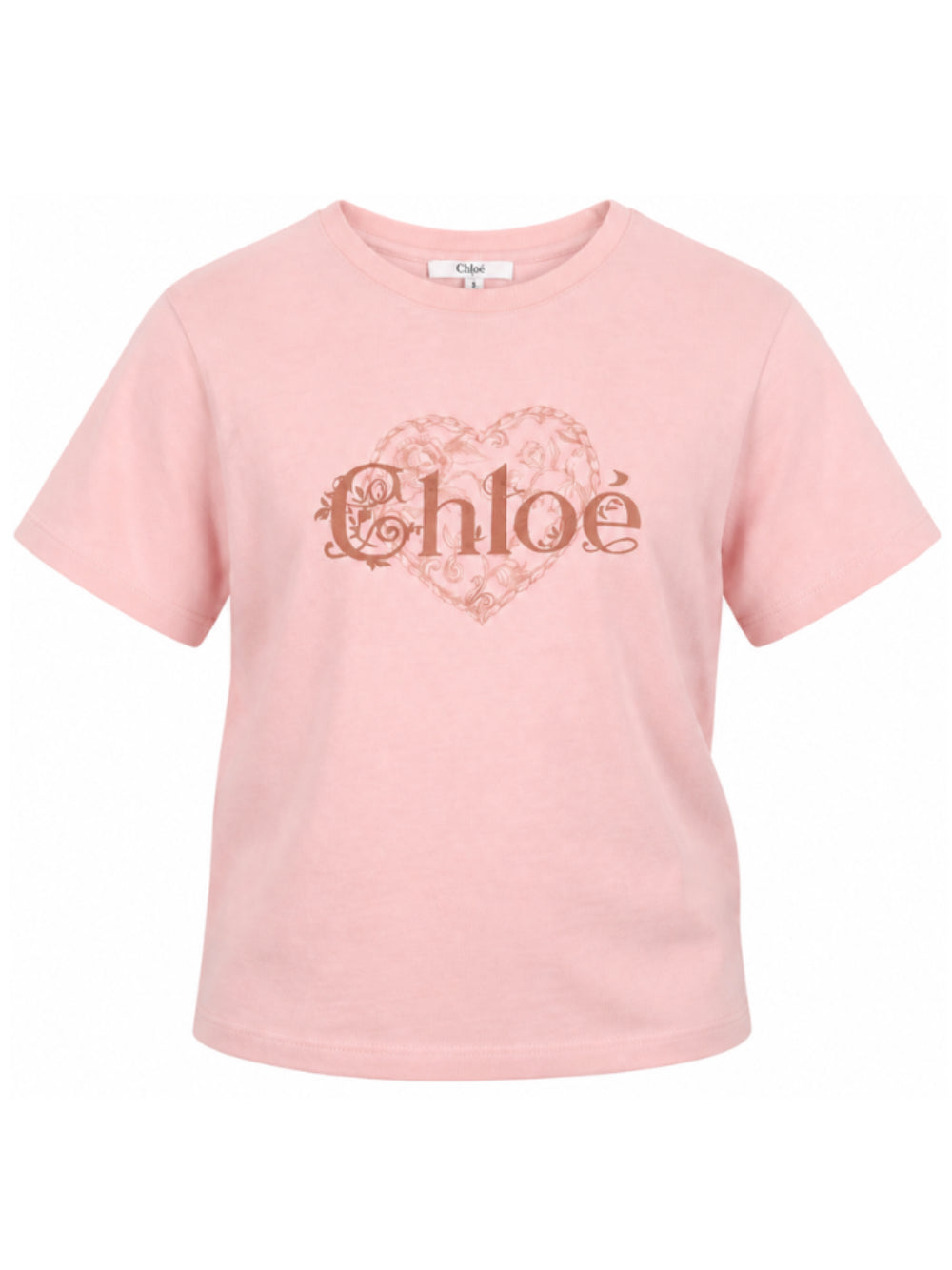 T-shirt per bambina Chloé Kids rosa con stampa con cuore C21300 461 CHLOE' KIDS 