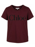 T-shirt per bambina Chloé Kids rossa con logo sul davanti C21301 94E CHLOE' KIDS 