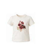 T-shirt per bambina Chloé Kids bianca con ricamo a fiori C21303 148 CHLOE' KIDS 