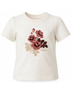 T-shirt per bambina Chloé Kids bianca con ricamo a fiori C21303 148 CHLOE' KIDS 