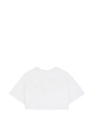 T-shirt per bambina Chloè Kids bianca con design crop C21305 117 CHLOE' KIDS 