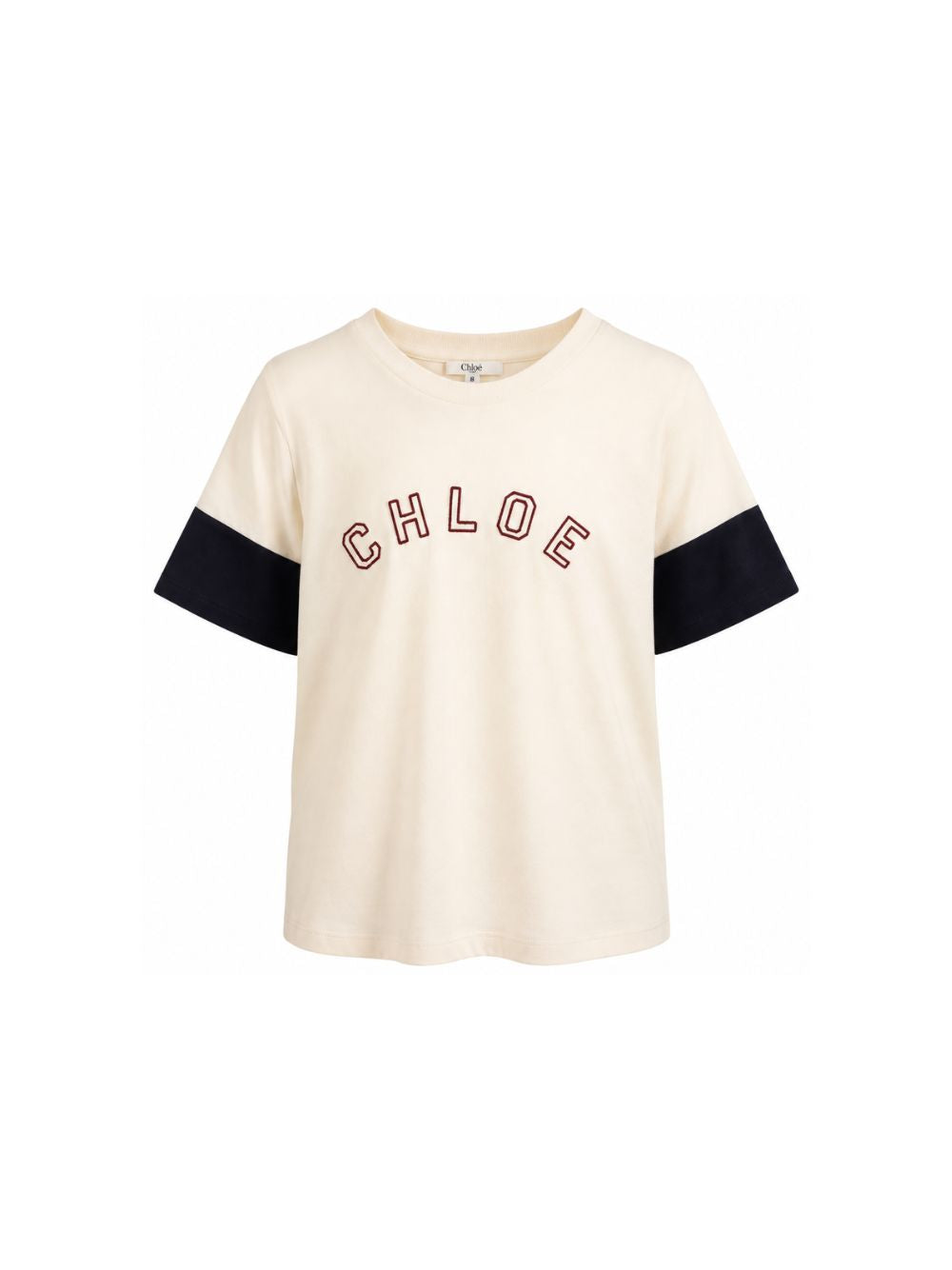 T-shirt per bambina Chloè Kids bianca con maniche a contrasto C21306 148 CHLOE' KIDS 