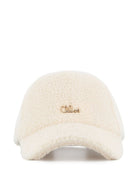 Cappello per bambina Chloé Kids bianco con texture in shearling C21312 P02 CHLOE' KIDS 
