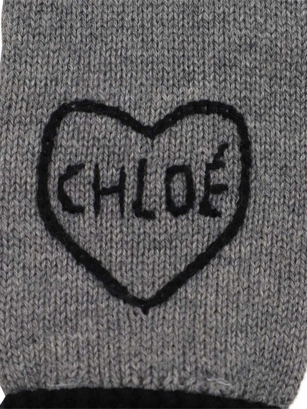 Guanti per bambina Chloé Kids grigi con dettaglio logo C21315 A46 CHLOE' KIDS 