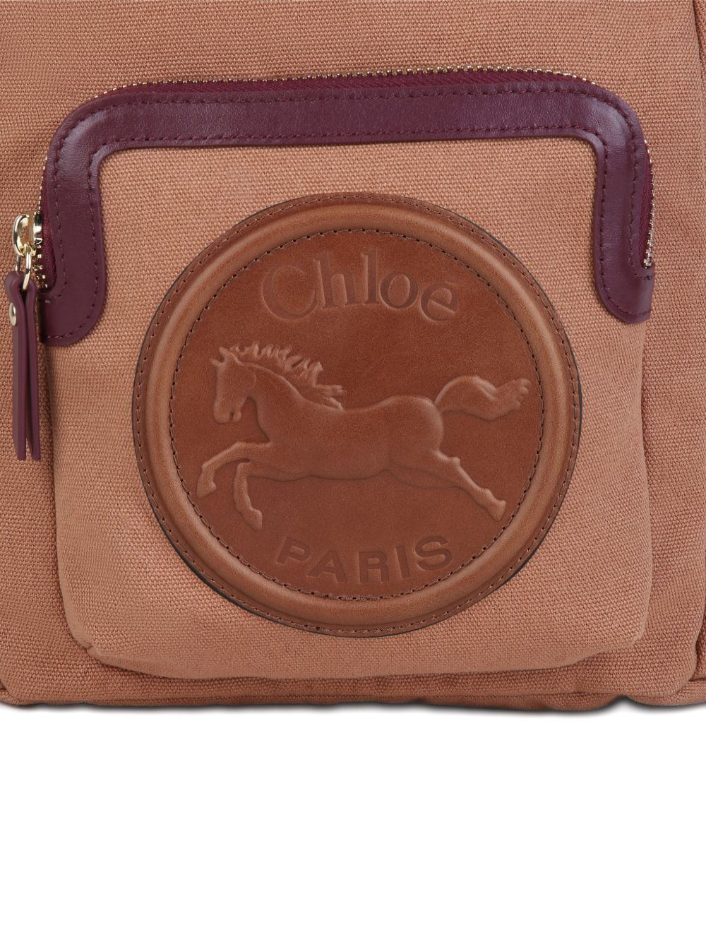 Zaino per bambina Chloé Kids marrone con applicazione logo inciso sul davanti C21326 31F CHLOE' KIDS 