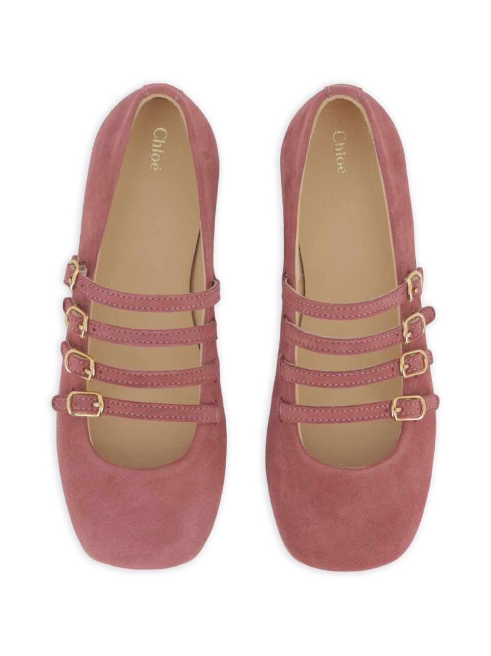 Ballerine per bambina Chloé Kids rosa con finitura scamosciata C21330 92B CHLOE' KIDS 
