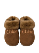 Ciabatte per bambina Chloé Kids marrone con finitura in pelliccia sintetica C21333 31F CHLOE' KIDS 
