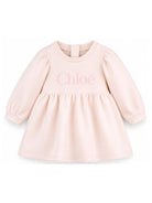 Abito per neonata Chloè Kids rosa con stampa logo sul davanti C21335 46J CHLOE' KIDS 