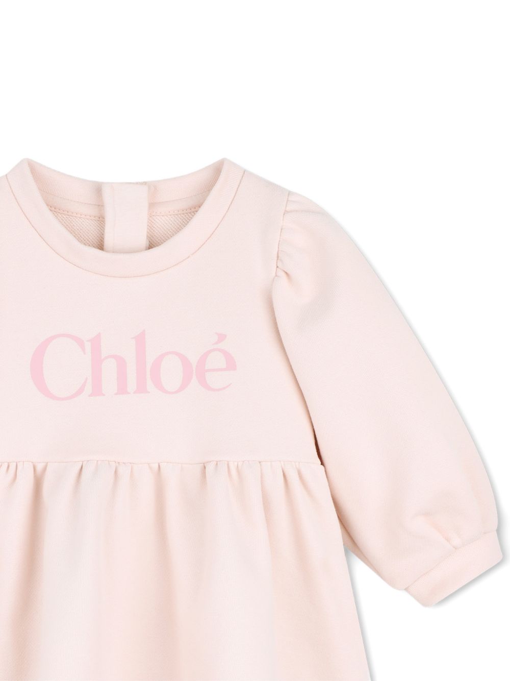 Abito per neonata Chloè Kids rosa con stampa logo sul davanti C21335 46J CHLOE' KIDS 