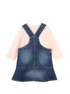 Salopette e t-shirt per neonata Chloé Kids multicolore con placca logo sul davanti C21342 Z10 CHLOE' KIDS 