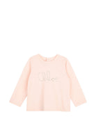 Salopette e t-shirt per neonata Chloé Kids multicolore con placca logo sul davanti C21342 Z10 CHLOE' KIDS 