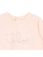 Salopette e t-shirt per neonata Chloé Kids multicolore con placca logo sul davanti C21342 Z10 CHLOE' KIDS 