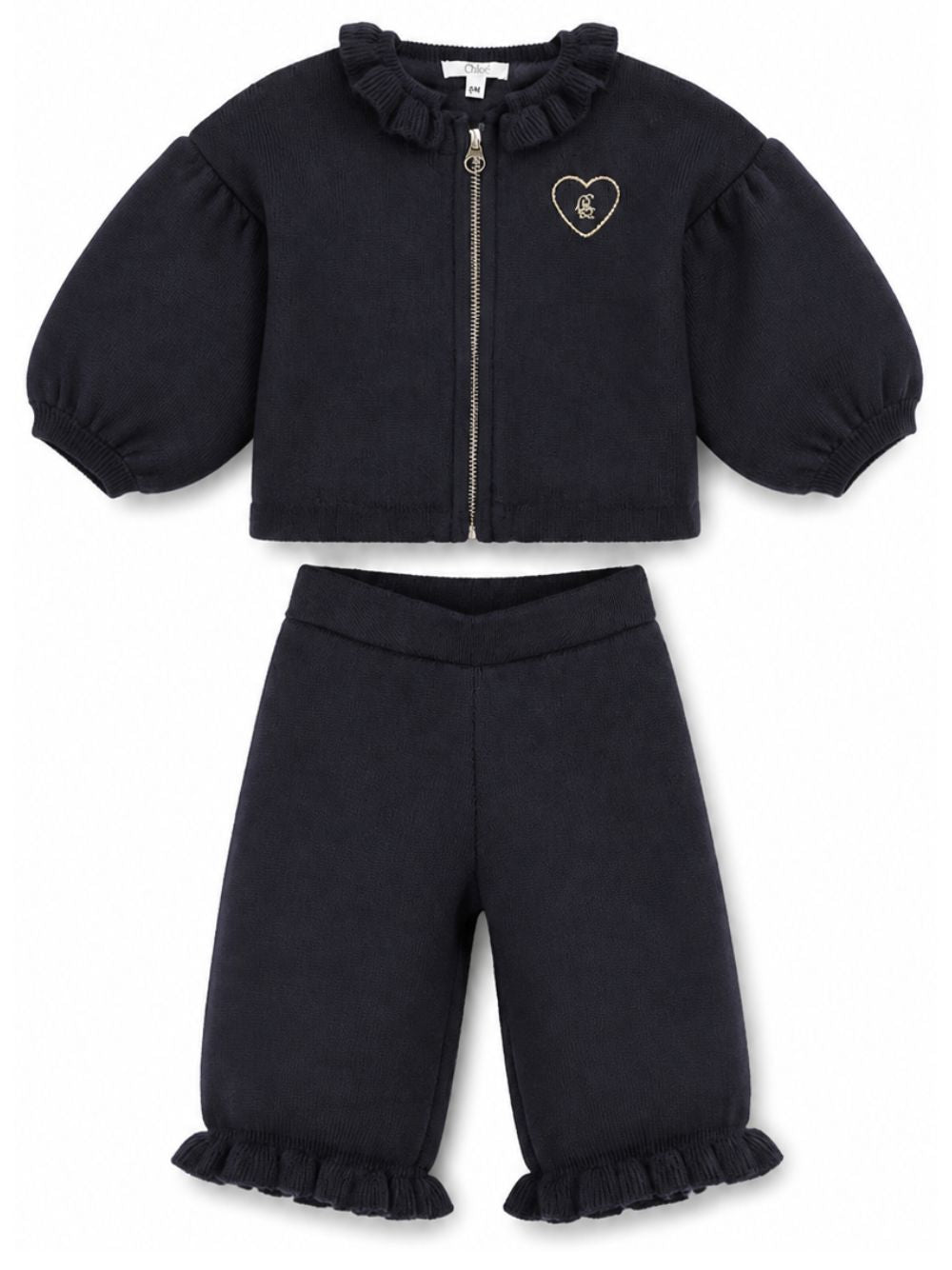 Tuta sportiva per neonata Chloé Kids blu con ruches C21346 859 CHLOE' KIDS 