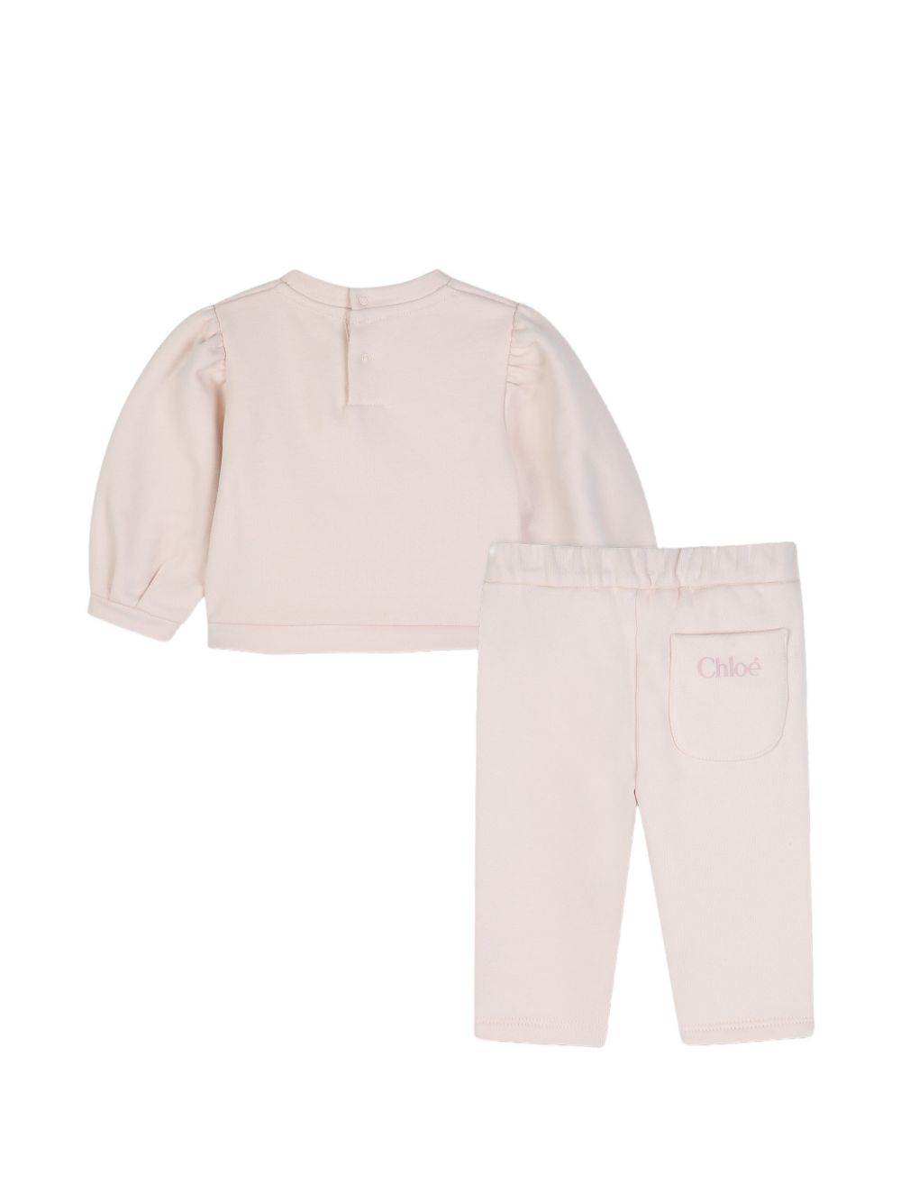 Tuta per neonata Chloé Kids rosa con stampa logo sul davanti C21348 46J CHLOE' KIDS 