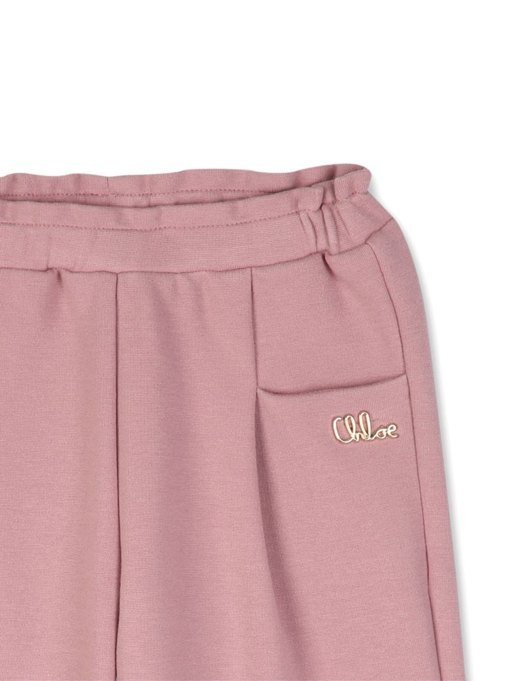 Pantaloni sportivi per neonata Chloè Kids rosa con placca logo C21349 48W CHLOE' KIDS 