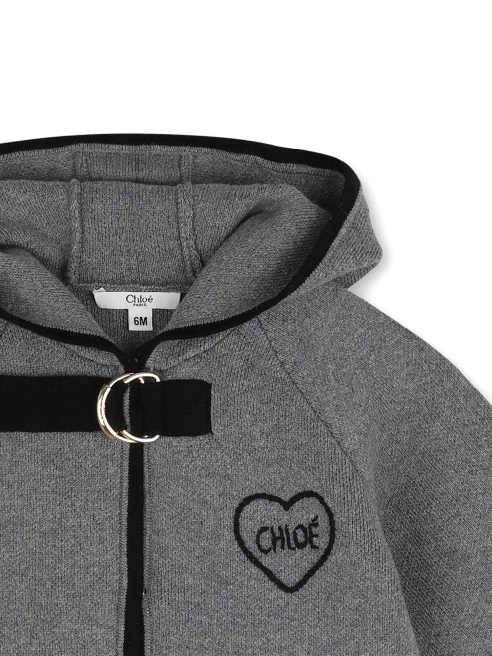 Cappotto per neonata Chloé Kids grigia con maniche raglan C21355 A46 CHLOE' KIDS 